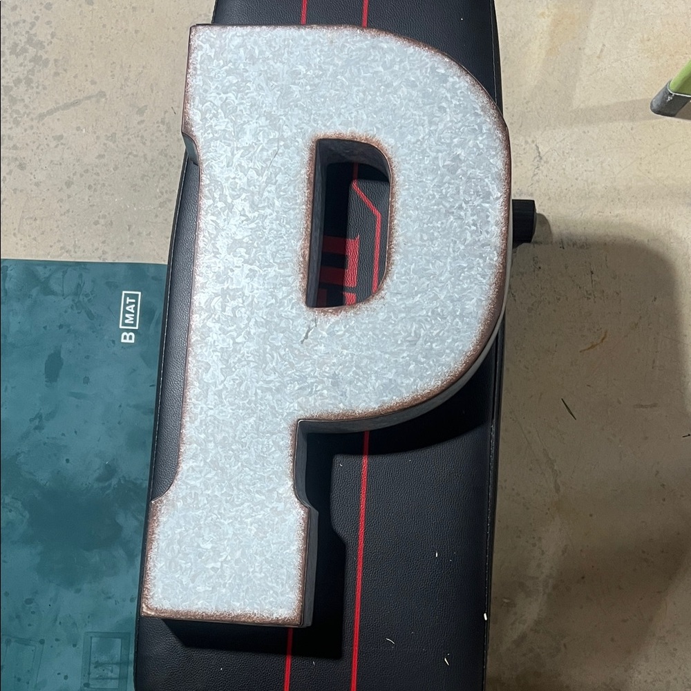 Galvanized Metal Letter P - Decorative Wall Letter P